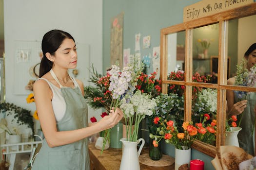 creative indoor flower arrangement