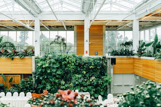 lush indoor garden with native plants