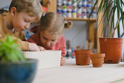 children planting seeds