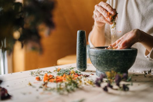 indoor garden with herbs